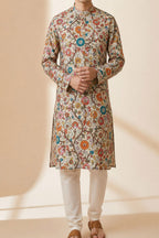 Pastel Kalamkari Tussar Silk Kurta IF1D1RD424050810