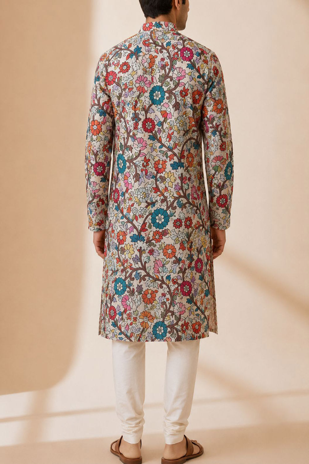 Pastel Kalamkari Tussar Silk Kurta IF1D1RD424050810