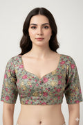 Vibrant Green Kalamkari Tussar Silk Blouse - Luxurion World