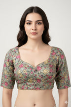 Vibrant Green Kalamkari Tussar Silk Blouse - Luxurion World
