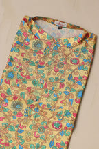 Yellow Kalamkari Digital Printed Tussar Silk Kurta - Luxurion World
