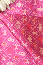 Purple Patola Design Digital Printed Tussar Silk Fabric ( 1 Mtr ) - Luxurion World