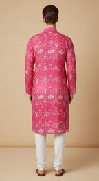 Exquisite Purple Patola Design Digital Printed Tussar Silk Kurta - Luxurion World