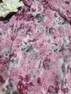 Pink Georgette Fabric with Digital Print ( 1 Mtr ) - Luxurion World