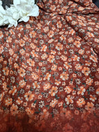 Maroon Georgette Fabric with Digital Print ( 1 Mtr ) - Luxurion World