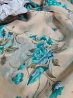 Soft Pastel Georgette Fabric with Digital Prints ( 0.5 Mtr ) - Luxurion World