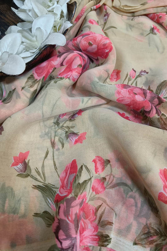 Soft and Elegant Pastel Georgette Fabric ( 1 Mtr )