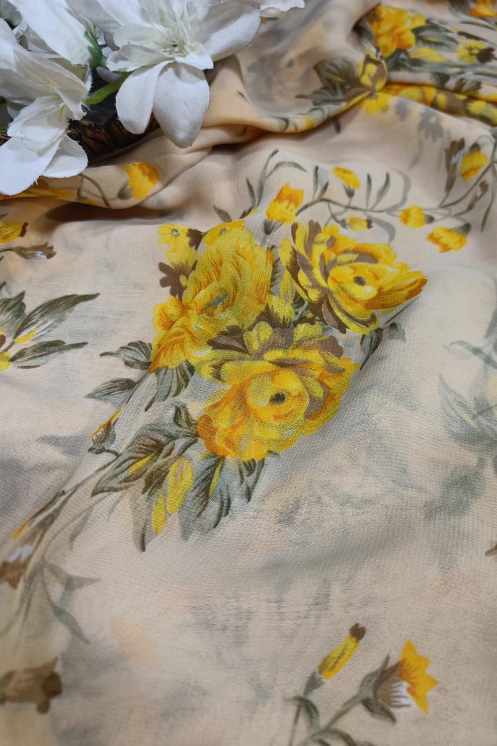 Pastel Georgette Fabric: Digital Prints Collection (1 Mtr ) - Luxurion World