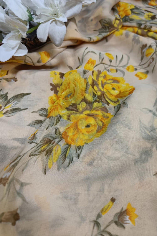 Pastel Georgette Fabric: Digital Prints Collection (1 Mtr ) - Luxurion World