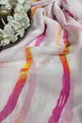 Off White Georgette Fabric with Digital Print ( 1 Mtr ) - Luxurion World