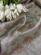 Green Digital Printed Tissue Organza Fabric ( 1 Mtr ) - Luxurion World