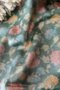 Green Digital Printed Tissue Organza Fabric ( 1 Mtr ) - Luxurion World