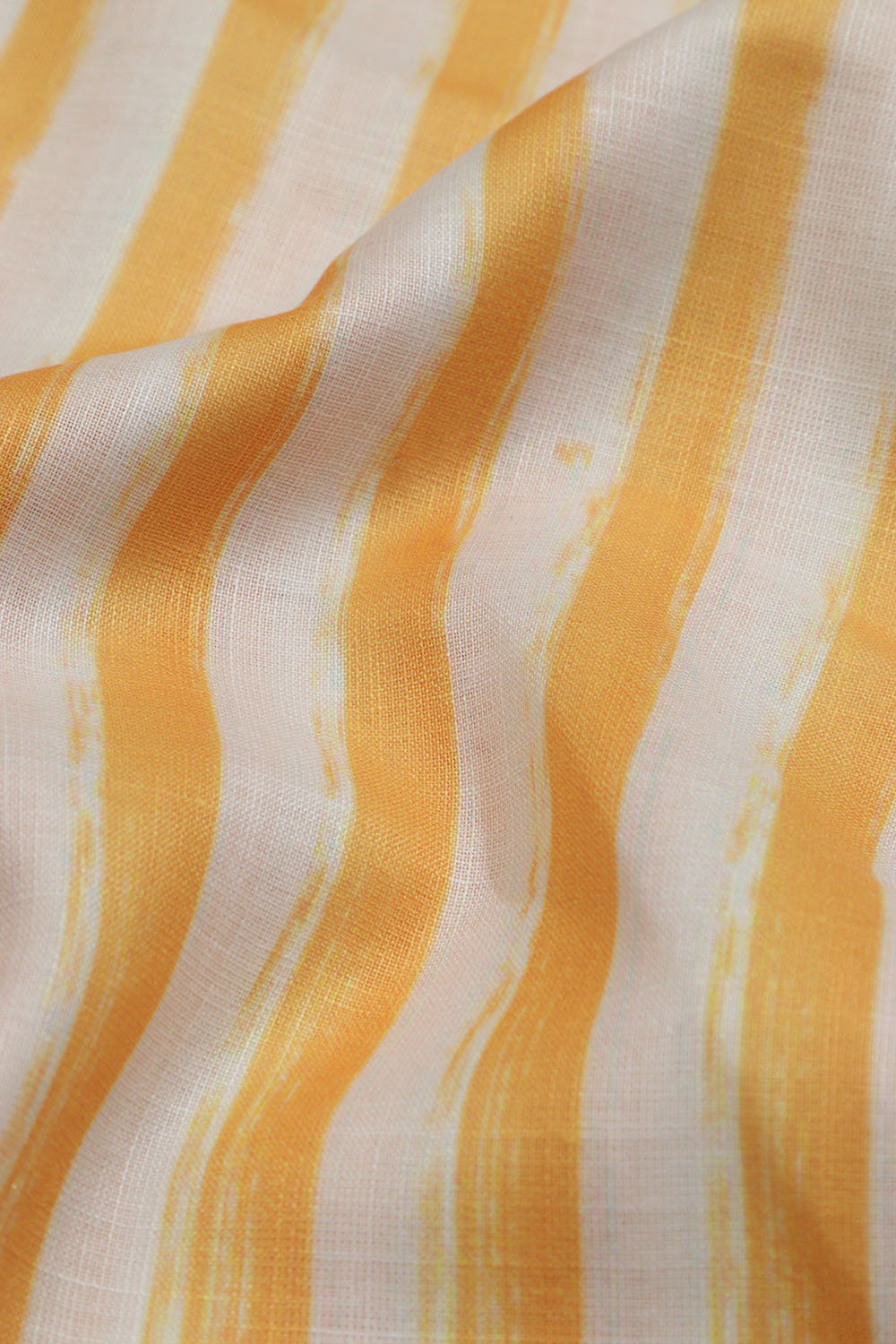 Sunshine Yellow Wrinkle Free Cotton Linen Digital Printed Fabric - Luxurion World