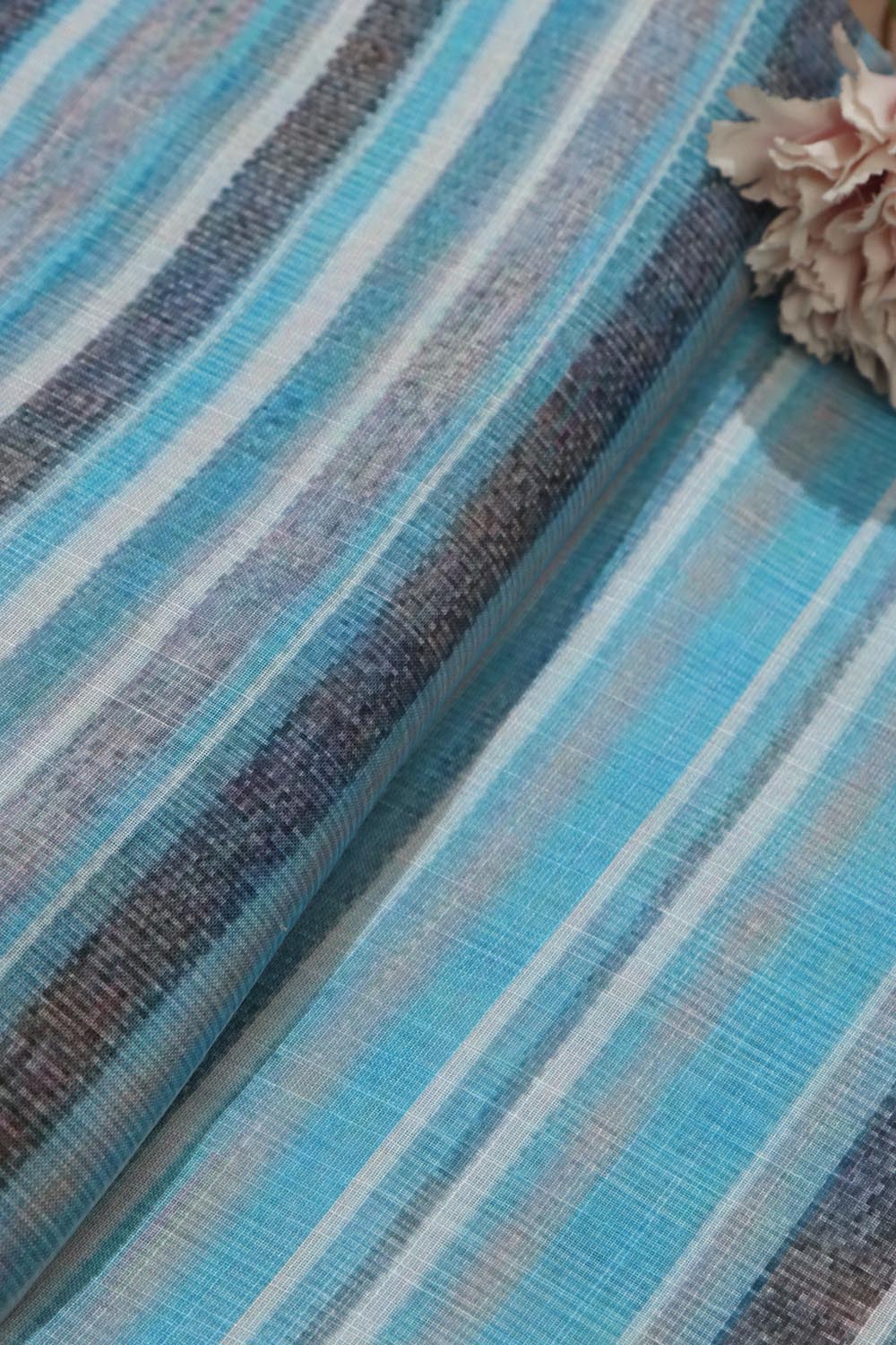 Vibrant Blue Wrinkle Free Cotton Linen Digital Printed Fabric Cordset ( 4.5 Mtr ) - Luxurion World