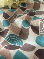 Multicolor Cotton Linen Digital Printed Fabric ( 1 Mtr ) - Luxurion World