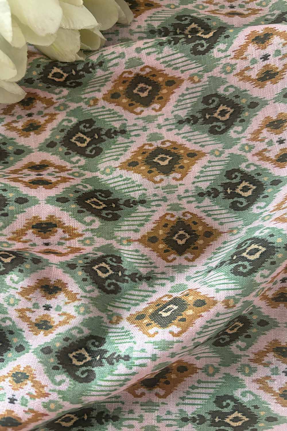 Multicolor Cotton Linen Digital Printed Fabric ( 1 Mtr ) - Luxurion World