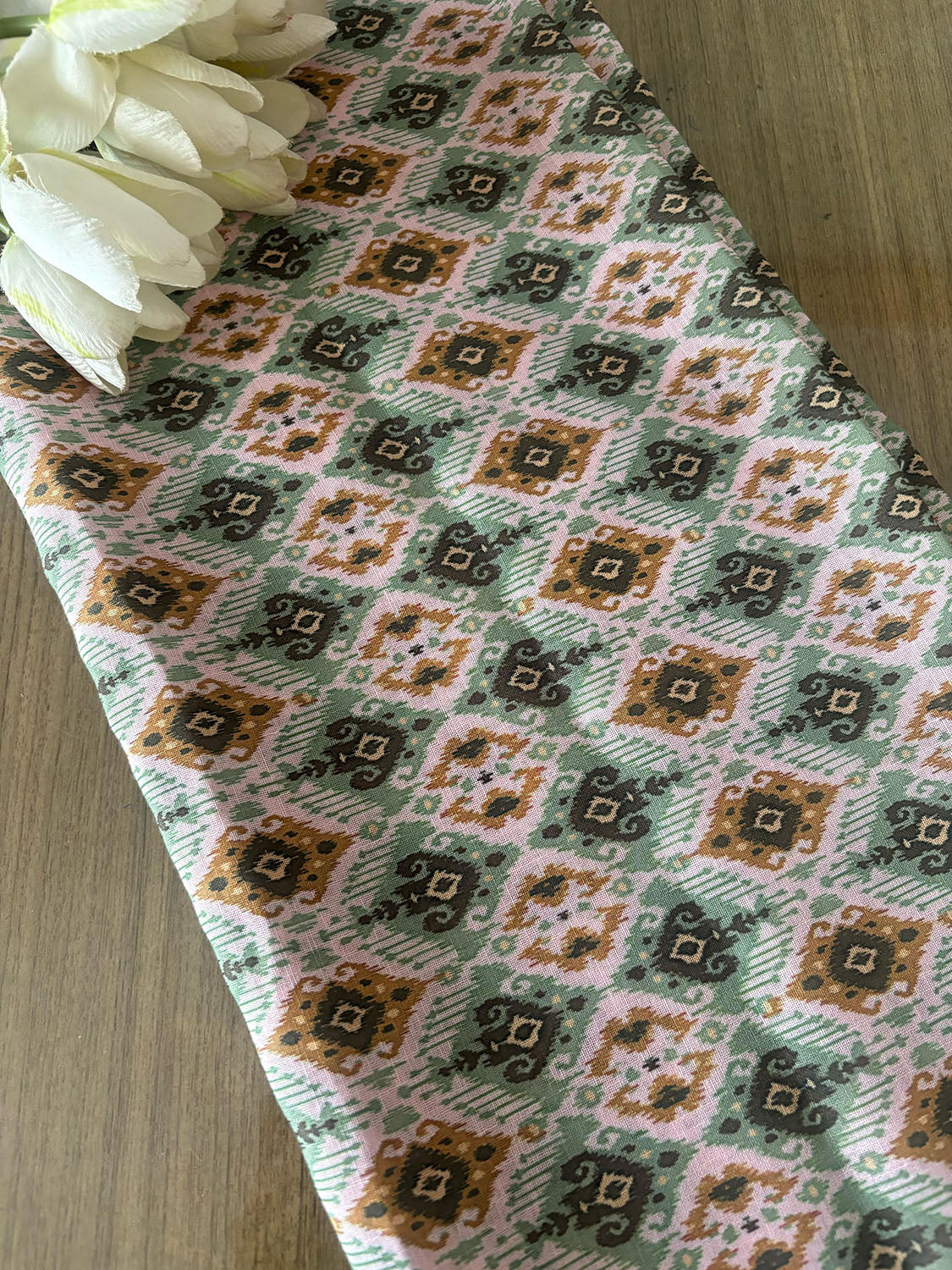 Multicolor Cotton Linen Digital Printed Fabric ( 1 Mtr ) - Luxurion World