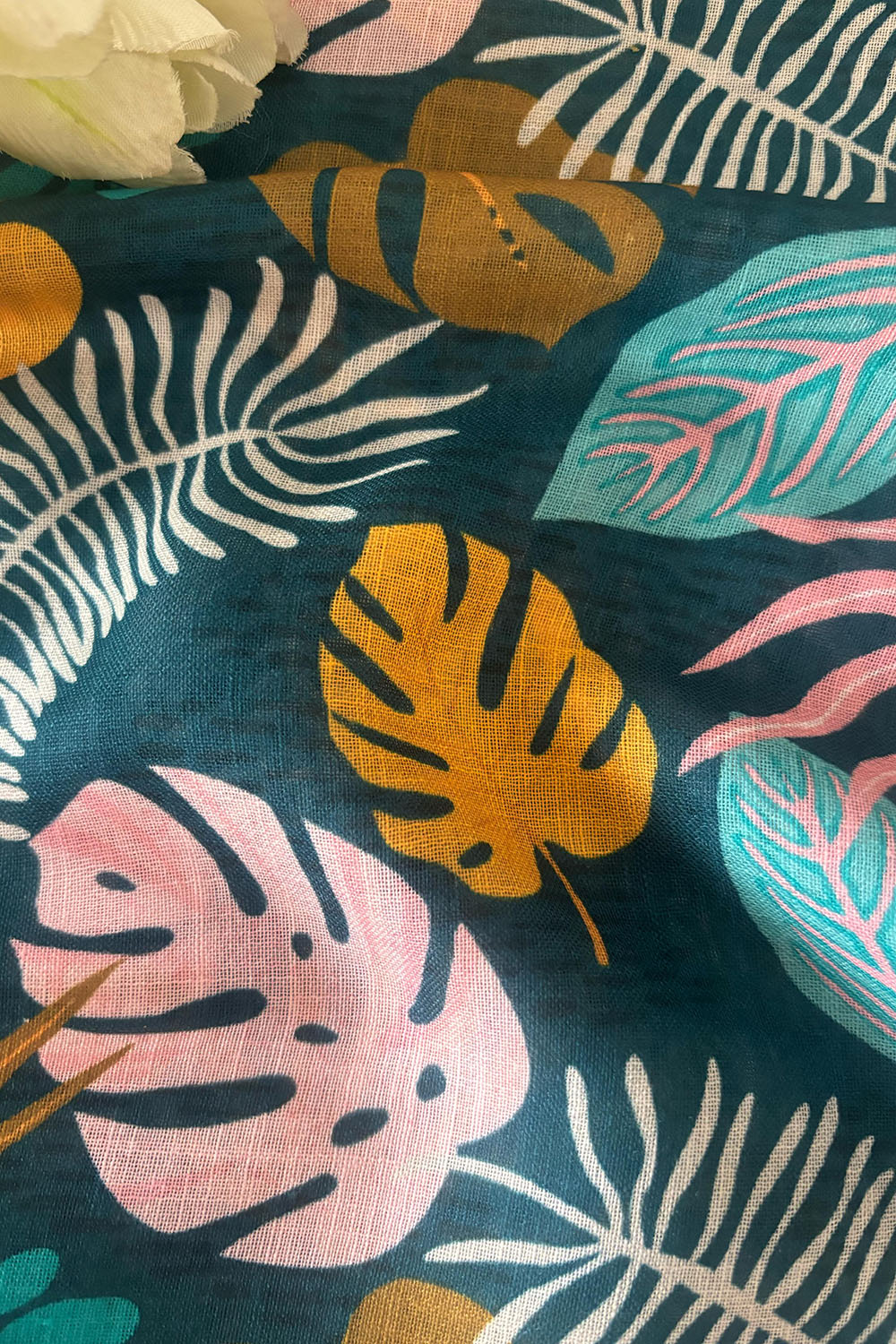 Multicolor Cotton Linen Digital Printed Fabric ( 1 Mtr ) - Luxurion World