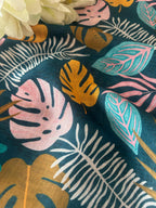 Multicolor Cotton Linen Digital Printed Fabric ( 1 Mtr ) - Luxurion World