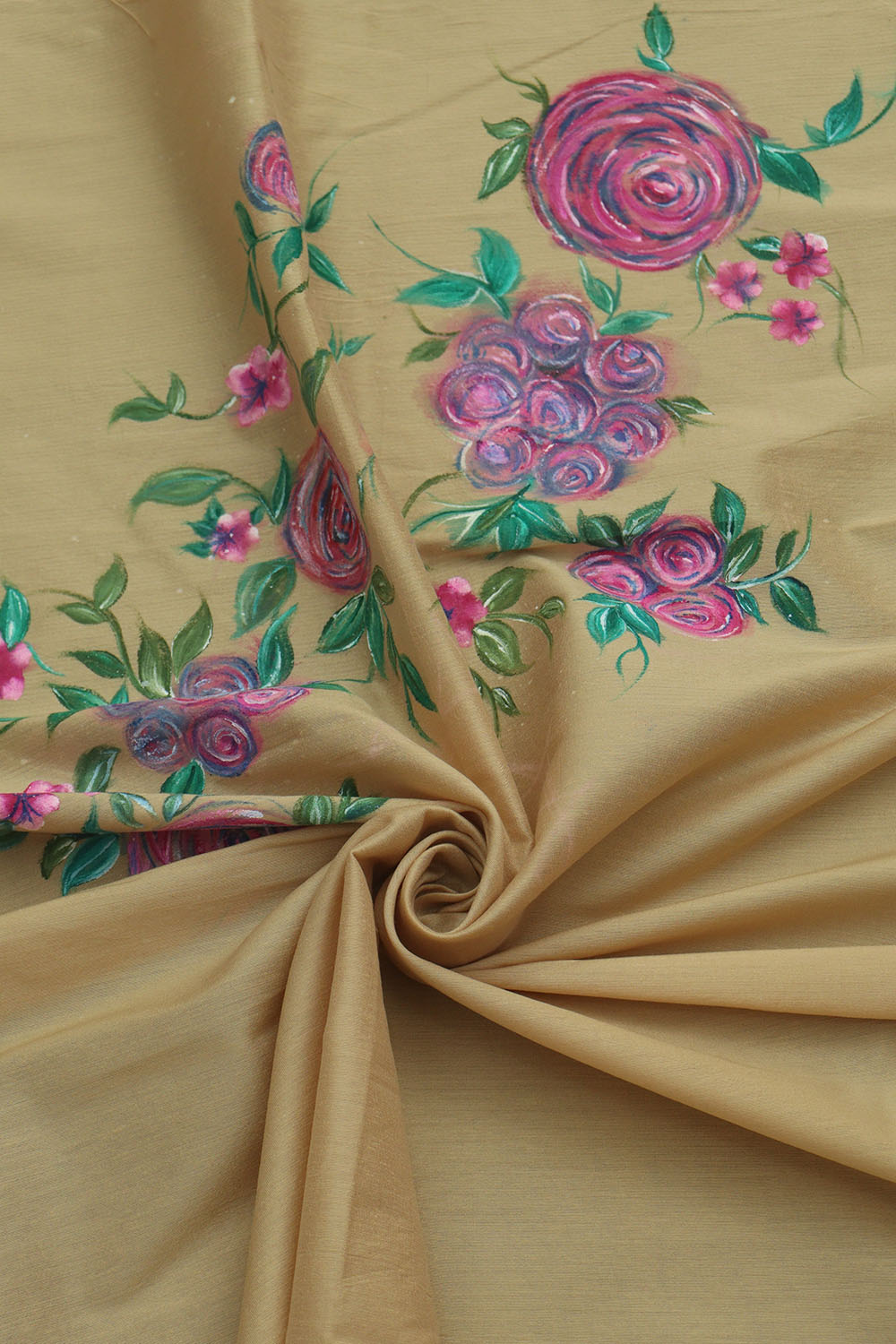 Pastel Cotton Silk Blouse Fabric: Hand Painted - 1 Mtr - Luxurion World