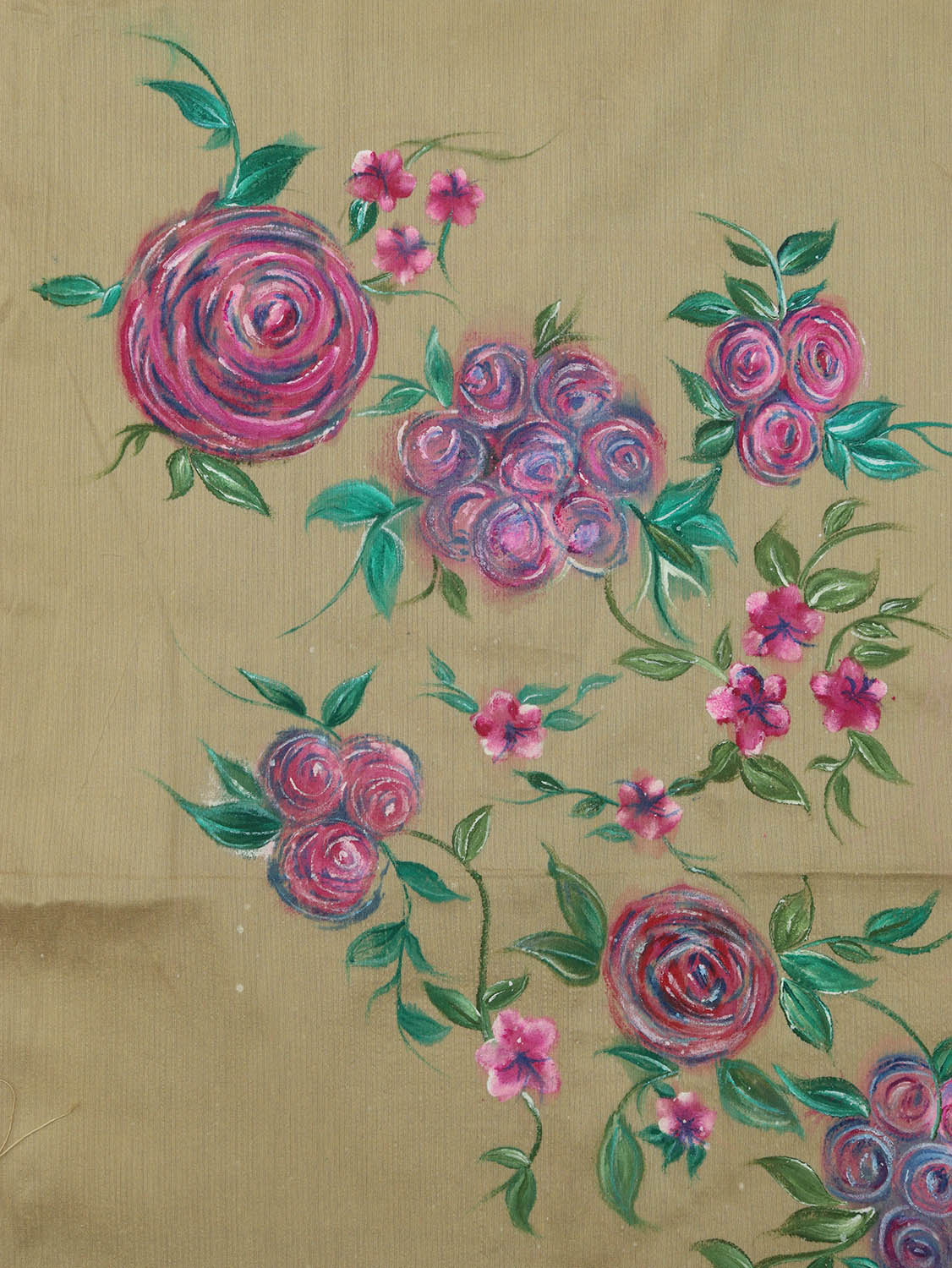 Pastel Cotton Silk Blouse Fabric: Hand Painted - 1 Mtr - Luxurion World