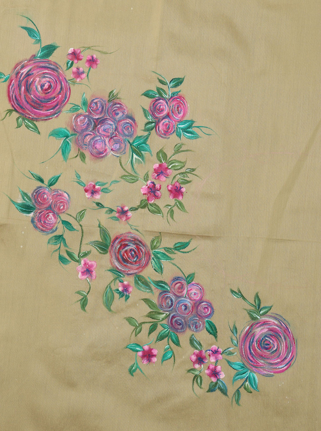Pastel Cotton Silk Blouse Fabric: Hand Painted - 1 Mtr - Luxurion World