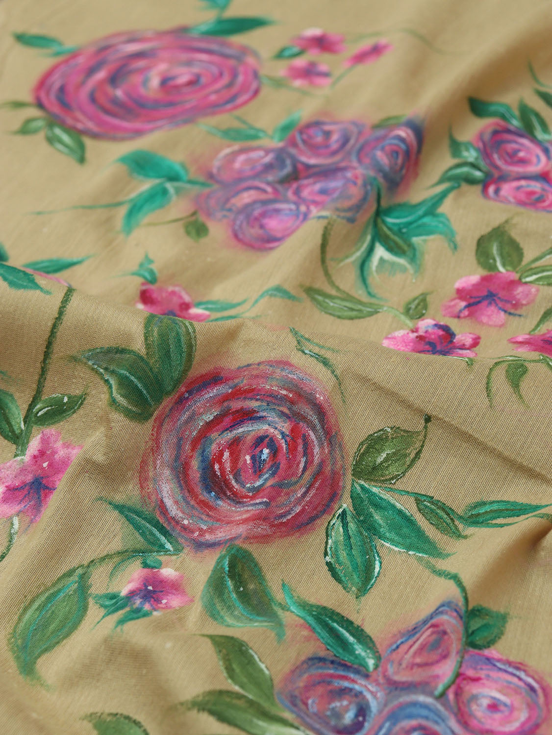 Pastel Cotton Silk Blouse Fabric: Hand Painted - 1 Mtr - Luxurion World