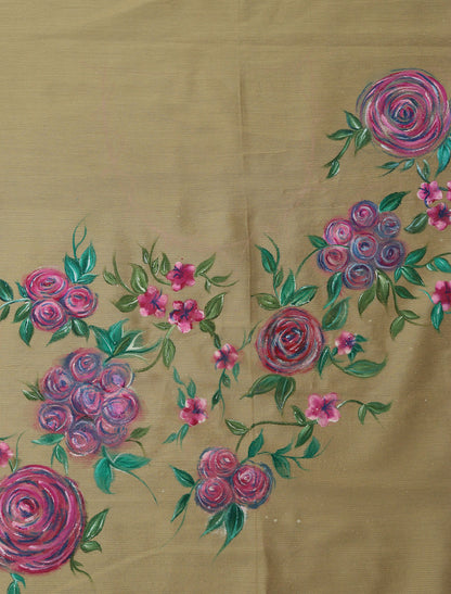 Pastel Cotton Silk Blouse Fabric: Hand Painted - 1 Mtr - Luxurion World