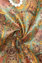 Vibrant Multicolor Kalamkari Tussar Silk: Exquisite Digital Prints ( 1 Mtr ) - Luxurion World