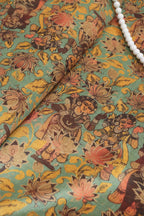 Vibrant Multicolor Kalamkari Tussar Silk: Exquisite Digital Prints ( 1 Mtr ) - Luxurion World