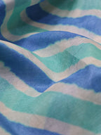 Stunning Multicolor Leheriya Tie And Dye Tussar Silk Fabric - 1 Mtr - Luxurion World