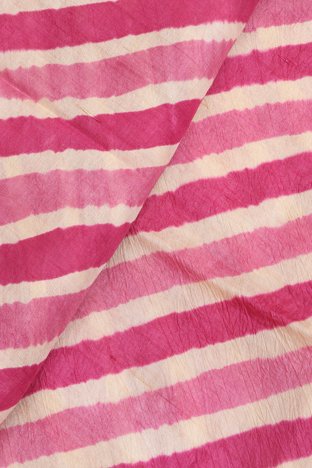 Multicolor Leheriya Tie And Dye Pure Tussar Silk Fabric ( 1 Mtr ) - Luxurion World