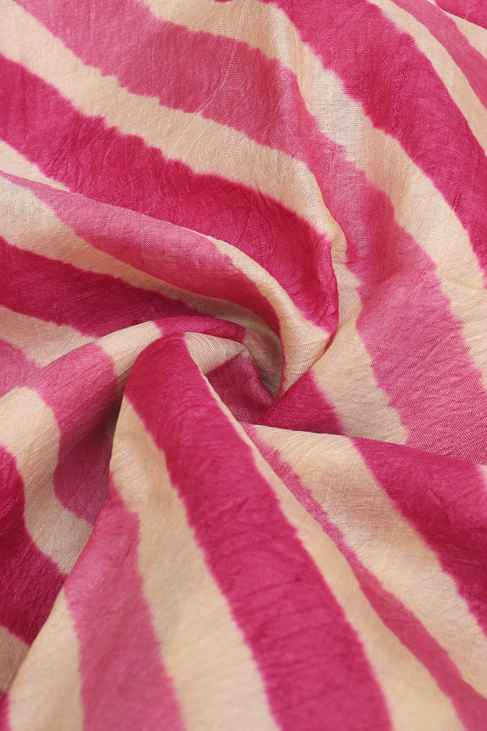 Multicolor Leheriya Tie And Dye Pure Tussar Silk Fabric ( 1 Mtr ) - Luxurion World