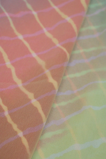 Multicolor Leheriya Printed Georgette Fabric ( 1 Mtr ) - Luxurion World