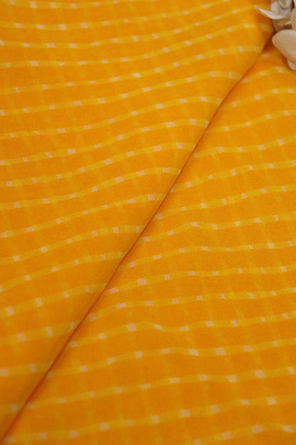 Yellow Leheriya Printed Georgette Fabric ( 1 Mtr ) - Luxurion World