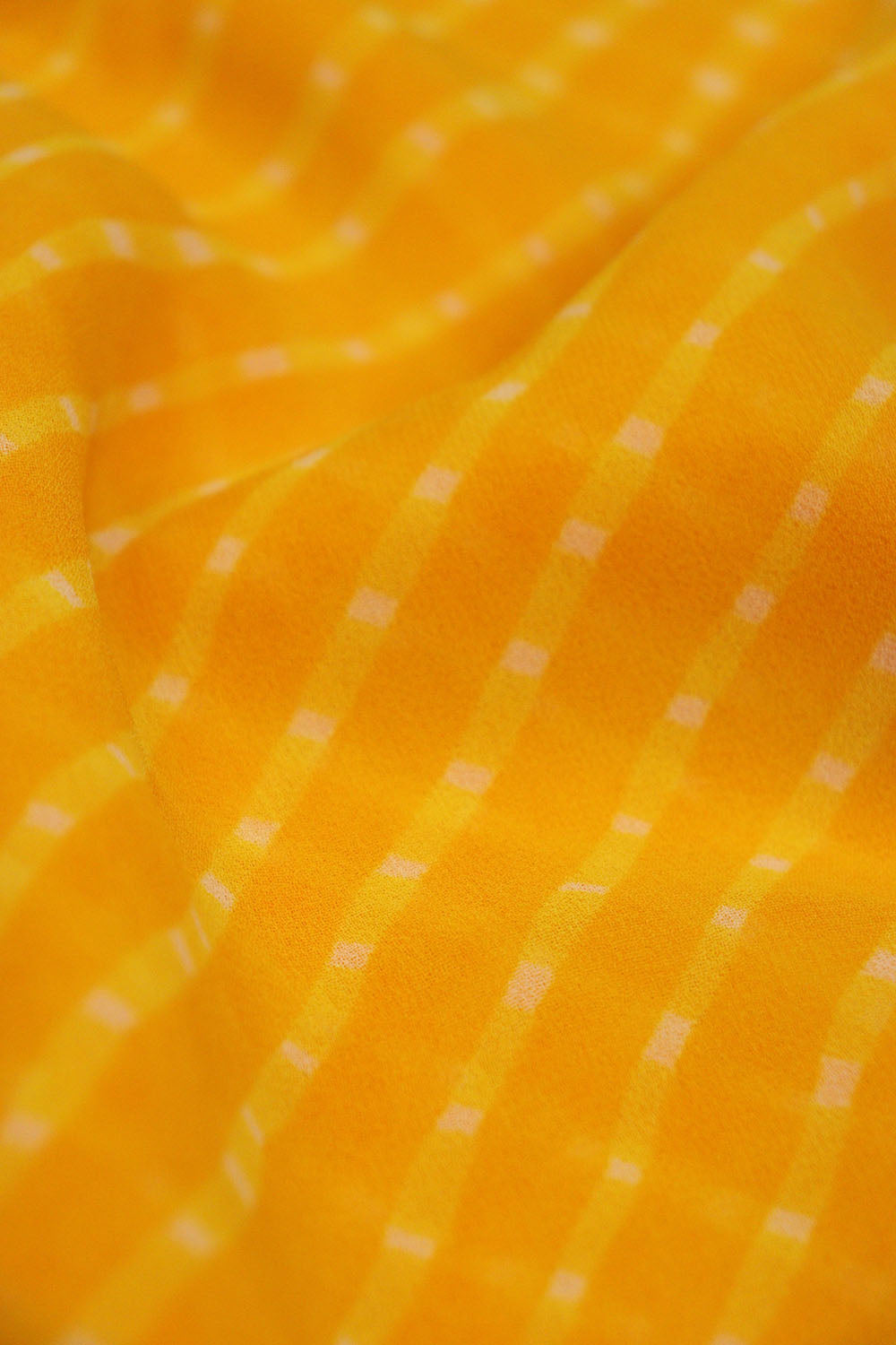 Yellow Leheriya Printed Georgette Fabric ( 1 Mtr ) - Luxurion World