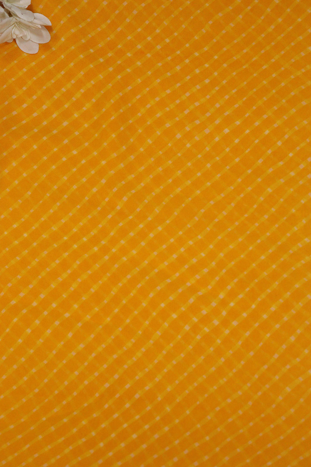 Yellow Leheriya Printed Georgette Fabric ( 1 Mtr ) - Luxurion World