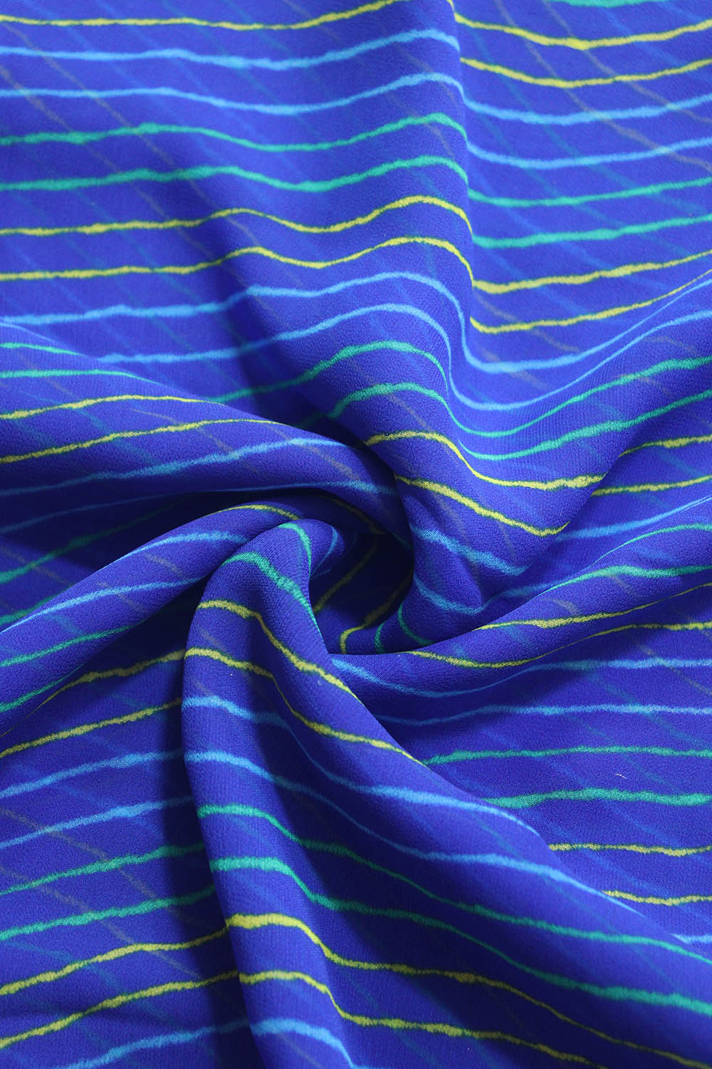 Blue Leheriya Printed Georgette Fabric ( 1 Mtr ) - Luxurion World