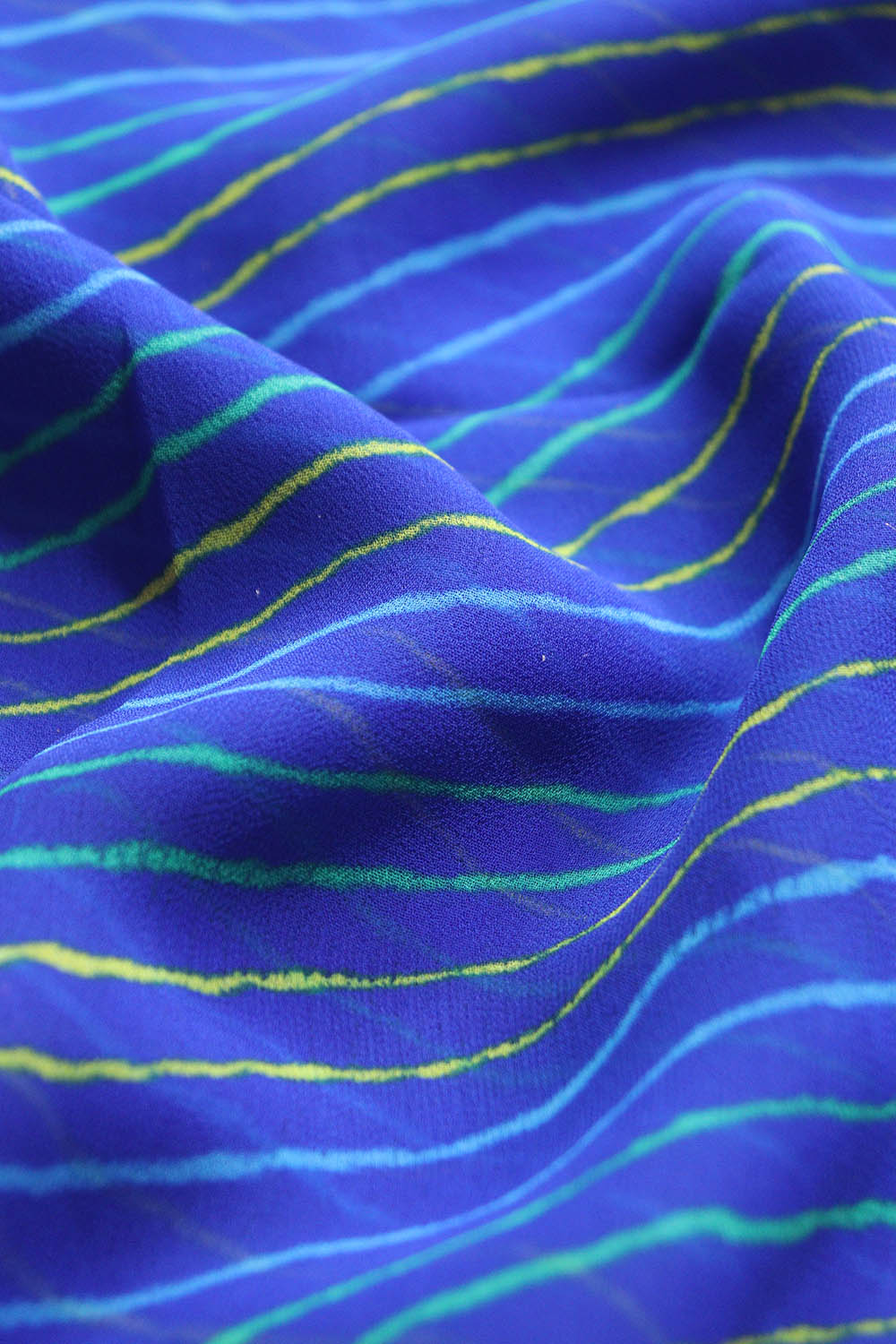 Blue Leheriya Printed Georgette Fabric ( 1 Mtr ) - Luxurion World