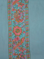 Stunning Blue Georgette Blouse with Embroidered Floral and Bird Design - Luxurion World