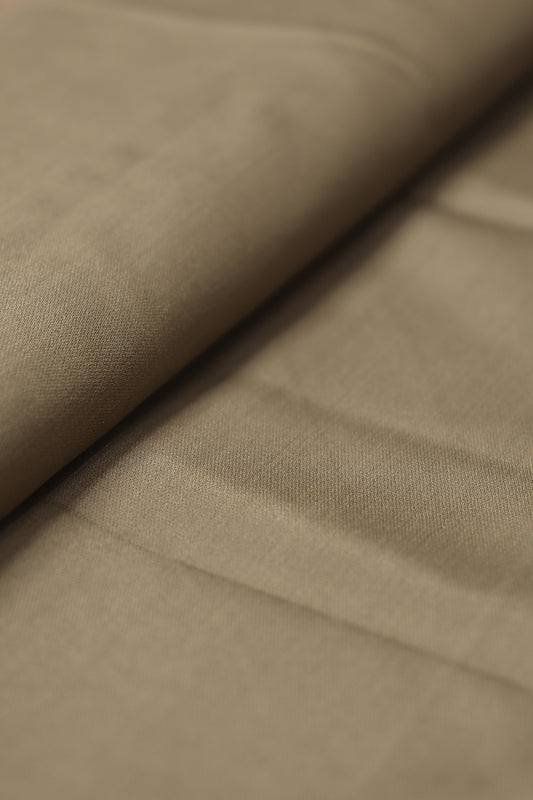 Soft and Durable Brown Cotton Satin Fabric - 1 Mtr Length