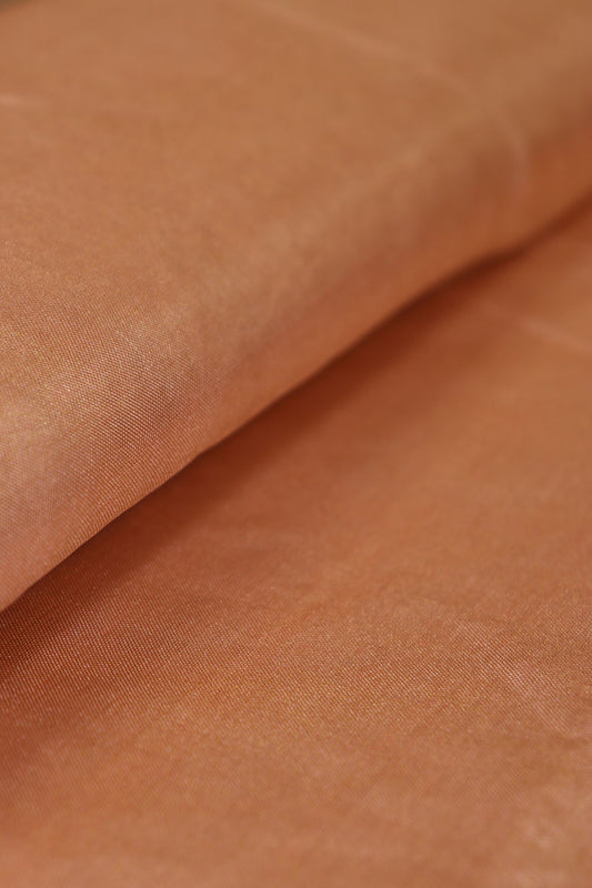Soft Peach Tissue Katan Silk Fabric  (1 mtr) - Luxurion World