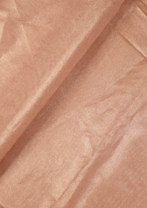 Soft Peach Tissue Katan Silk Fabric  (1 mtr) - Luxurion World