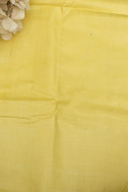 Yellow Plain Handloom Pure Matka Silk Fabric ( 1 Mtr ) - Luxurion World