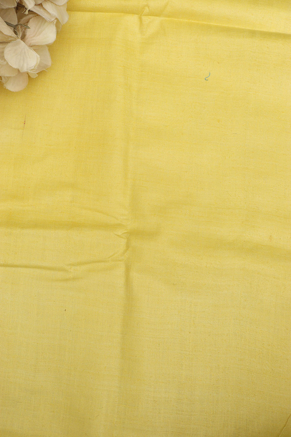 Yellow Plain Handloom Pure Matka Silk Fabric ( 1 Mtr ) - Luxurion World