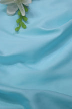Blue Plain Silk Fabric ( 1 Mtr ) - Luxurion World
