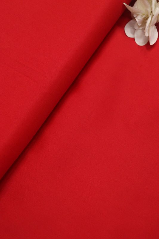Red Plain Silk Fabric ( 1 Mtr ) - Luxurion World