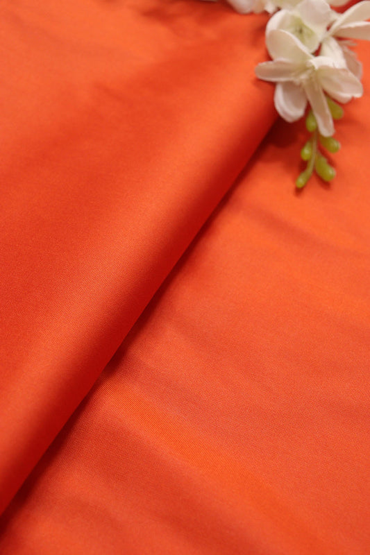 Orange Plain Silk Fabric ( 1 Mtr ) - Luxurion World