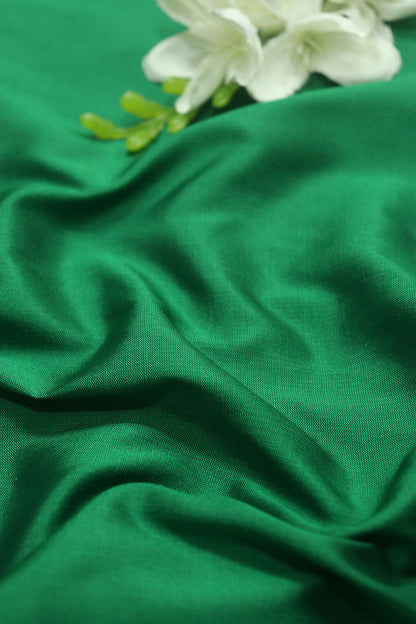 Green Plain Silk Fabric ( 0.5 Mtr ) - Luxurion World