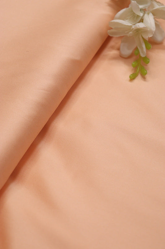 Peach Plain Silk Fabric ( 1 Mtr ) - Luxurion World